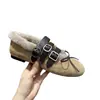 Gorros de Ballet Calientes y Esponjosos 2026 Otoño/Invierno Nuevos Zapatos Mary Jane Planos Redondos Retro con Plus de Terciopelo
