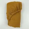 Funda de Cama de Dos Piezas de Tela Creada Transfronteriza Hilo de Algodón para Bebé Color Sólido Cubierta Completa para Cama de Bebé Sábana de Cama Transpirable de Hilo de Algodón de Doble Capa