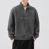 Sudadera con media cremallera y cuello alto para hombre, Primavera, Otoño e Invierno, Ropa superior gruesa estilo retro americano para hombre, Chaquetas casuales de color liso para hombre
