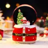 Bola de cristal de Natal produto novo transfronteiriço caixa de música, caixa de música criativa com neve brilhante Papai Noel, presente de feriado