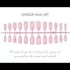 Uñas Postizas con Strass de Venta Caliente Transfronterizas, Estilo Francés, Arte de Uñas Dulce y Fresco con Forma de Almendra, Uñas Postizas Hechas a Mano Color Nude con Strass