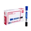 Plumón para pizarra Deli S509 punta doble azul-negro borrable para uso en oficina y reuniones, plumón de doble color
