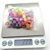 Color Acrílico Cuadrado Redondo Cuentas Sueltas Cuentas con Letras del Alfabeto Inglés Accesorios de Material para Hacer Collares Pulseras