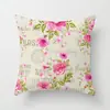 Fronha Decorativa de Cor Florido Estilo Pastoral Fronha Criativa de Couro de Pêssego para Almofada de Costas de Quarto e Estudo