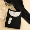 Conjunto de ropa interior térmica de lana y seda, forrado de felpa, engrosado, cómodo, sin costuras, ajustado, top y pantalones de otoño, conjunto de capa interior, venta al por mayor