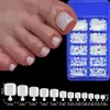 Uñas de los pies de color sólido, simples y elegantes, estilo corto, juego de 100 piezas en caja para mujeres, piezas de arte para uñas de los pies en caja