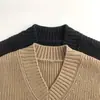 Mais um item quente! Suéter colete infantil gola V estilo coreano retrô, cor sólida, top de malha estiloso, camada interna moderna e quente