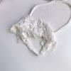 Baby Mori Banda para el Cabello Estilo Coreano Blanco Encaje Delicado Algodón Diadema Accesorios Decorativos para el Cabello Luna Llena Cien Días Sombrero