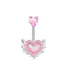 Nuevos Anillos para Ombligo Rosas con Lazo Estilo Europeo y Americano, Diversas Joyas para Piercing con Circonitas de Gran Venta, Accesorios para Anillos de Ombligo
