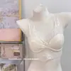 Sujetador de Encaje de Lujo Estilo Francés con Espalda Bonita para Mujer, Sujetador Tipo Chaleco sin Aros para Bustos Grandes y Pequeños