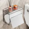 Porta-lenços de parede sem furos, caixa de lenços à prova d'água para o banheiro, dispensador de papel higiênico e lenços para o banheiro