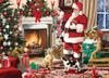 Pintura Diamante 5D Natal DIY Diamante Redondo Diamante Completo Natal Chapéu Vermelho Velho Natal Boneco de Neve Árvore de Natal Série Pintura Decorativa