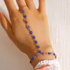 Pulsera de Ojo de Diablo Multicolor con Forma de Palma de Ojos Azules Transfronteriza Europea y Americana para Mujer, Cadena de Muñeca de Estilo Callejero Simple y de Moda