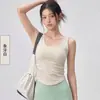 Chal de Moda Versátil que Ceñe la Cintura con Acolchado Antigolpes para Cubrir los Costados del Pecho, Copas Fijas para Mujer que No se Mueven, Top Corto de Alta Elasticidad