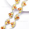 Corrente de flor de strass de cor mágica vermelha de 2,2 cm transfronteiriça corrente de diamante para costura à mão corrente de diamante DIY sapatos de casamento acessórios de cabelo acessórios de vestuário