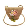 2026 Verano Cuerda de Algodón Tejida Bolso para Teléfono Floral de un Solo Hombro Cruzado Bolso de Mujer Vacaciones en la Playa Artículo Caliente Transfronterizo