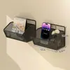Prateleira de Armazenamento de Parede para Dormitório, Não Requer Furação, Organizador de Armazenamento de Lanches ao Lado da Cama para Dormitório Estudantil, Cesta de Parede