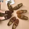 Zapatos slip-on retro de cuero genuino estilo old money para mujer, suela suave, cómodos para ir al trabajo, mocasines con estampado de leopardo, versátiles