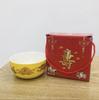 Tazón Rojo de Cerámica China Dragón y Fénix Tazón de Cumpleaños Caja de Regalo Banquete de Cumpleaños para Ancianos Cumpleaños Grabado Ardiente Impreso Regalo de Retorno Toalla de Cumpleaños
