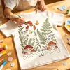 Molde Estêncil Popular de Samambaia e Pintura de Flores Silvestres da Amazon para Pintura em Spray, Esfregamento e Ensino DIY