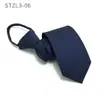 Vestido sin corbata Etiqueta negra Camisa de negocios coreana para hombre Versión estrecha de 7 cm Trabajo Corbata con cremallera Seguridad