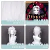 Peluca Cosplay Pierrot del Carnaval de los Carnívoros con Flequillo de Belleza, Peluca Anime Bidimensional de Longitud Media