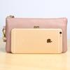 Bolso Clutch de Piel de Vacuno de Primera Capa, Cremallera Simple para Mujer, Billetera Larga Europea y Americana para Billetes, Billetera, Bolso Clutch de Cuero Genuino para Mujer