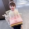 Roupa infantil atacado suéter forrado com lã para meninas outono e inverno novo infantil desenho animado bordado infantil peça única veludo manga longa camisa básica