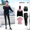 Roupa de Yoga Feminina Conjunto Inverno Gordinha Tamanho Grande Slim-fit Emagrecedor Quatro Peças Corrida Primavera e Outono Esportes Fitness Conjunto Feminino