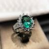 Anillo de Turmalina Tesoro Tourmaline Anillo de Gota de Agua Forma de Pera Ojo de Caballo Forma Especial para Mujeres