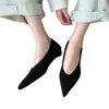 Sapatos de Bico Fino e Boca Rasa Únicos para Mulheres, Novos Estilos de Mocassins Outono 2026, Sapatos Rasos Pretos, Sapatos Femininos Slip-On