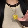 Wei Xue con collar de mariposa de seda esmaltada de método antiguo de estilo chino nuevo, nicho de lujo ligero de alta gama, temperamento, cadena para suéter