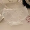 Bragas sexy puramente deseables para mujer con abertura alta y ribete de encaje, hechas de algodón puro con propiedades antibacterianas 10A, calzones transpirables de tiro bajo