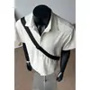 Camisa Casual Americana de Linho Sintético Cor Sólida Manga Curta Verão Nova Casual Solta Sensação Preguiçosa Camisa com Lapela Top