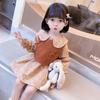 Vestido Floral con Orejas de Conejo para Niña Conjunto de Dos Piezas para Bebé Niña Otoño Nuevo Moda Coreana Infantil Traje para Niños Pequeños y Medianos Moderno