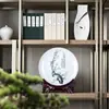 Jingdezhen Cerámica Estilo Chino Nuevo Decoración Creativa Plato Colgante Oficina Hogar Sala de Estar Estante Antiguo Artesanía Adornos de Joyería