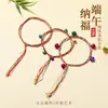 Pulseiras Coloridas de Fio para Crianças com Sino para o Festival do Barco-Dragão, Fio Vermelho, Pulseiras de Fio Multicoloridas, Vendidas por Quilo em Barracas, Fio Colorido para Festival do Barco-Dragão no Atacado
