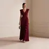 Ropa de Mujer Europea y Americana 2026, Sitio Web Independiente Amazon, Color Sólido, Plisado, Manga Corta, Vestido de Cuello en V, Vestido de Gasa