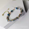 Pulseras coloridas, tejidas a mano, con cordones ajustables y cuentas doradas - perfectas como regalo para mejores amigos o parejas, disponibles para venta al por mayor
