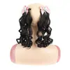 Acessórios de Cabelo Infantis com Laço e Rabo de Cavalo Cacheado, Peruca de Rabo de Cavalo Cacheado Curto para Meninas, Peruca de Rabo de Cavalo com Laço Infantil