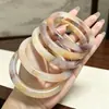 Pulsera Redonda de Jade Dorado de Seda de Xinjiang Morado, Brazalete de Jade Morado para Mujer, Pulsera Dingdang, Brazalete Redondo Delgado