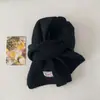 Bufanda de Lana Azul Simple Versátil Tejida para Mujer Otoño e Invierno Versión Coreana Cálida Resistente al Frío Bufanda para el Cuello Bufanda de Moda