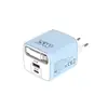 Nuevo Cargador de Teléfono Móvil de Color Macarrón con Cable Retráctil, Protocolo Completo, Carga Rápida de 65W, Puerto Múltiple 1Pd+Usb, Cargador de Viaje