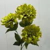 Flores Artificiales para Boda, 3 Flores Grandes de Dalia, Orquídeas Moradas, Crisantemos, Decoración de Arreglo Floral para Pasillo de Salón de Bodas de Hotel, Ramo