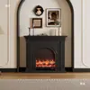 Gabinete Decorativo de Madera Maciza Estilo Chimenea Francesa, Gabinete de Almacenamiento Minimalista Moderno para Sala de Estar, Casa Club, Entrada de Casa, Gabinete de Arte