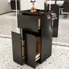 Gabinete de Herramientas para Salón de Belleza Mesa Espejo para Salón de Peluquería Gabinete con Cajones Gabinete de Almacenamiento de Madera para Cortar el Cabello Gabinete de Trabajo para Barbería