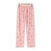 Pantalones de pijama de algodón de cintura alta para abuelas de mediana edad y mayores, pantalones para aire acondicionado, pantalones de punto de algodón elástico de verano para madre, pantalones para casa