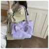 Nova bolsa de ombro transfronteiriça da moda para mulheres, estilo coreano, design de nicho com laço, casual e versátil, bolsa tote de grande capacidade