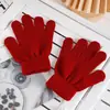 Ropa de Punto Cálida para Otoño e Invierno Guantes Mágicos de Color Puro Creativos Guantes para Estudiantes Medianos Venta Directa de Fábrica con Impresión de Logo
