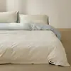 Juego de cama de lujo de alta gama de 1.2 m hecho de tela de algodón cepillado con bloques de color, juego de tres piezas para dormitorio principal, juego de cuatro piezas de algodón puro que incluye sábana bajera, funda de edredón y ropa de cama